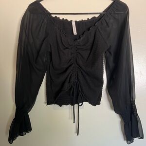 Cute goth long sleeve crop top